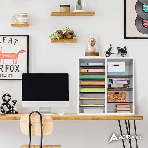 Miniatura 5 de AdirOffice organizador ajustable de madera, Blanco