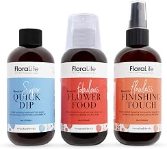 FloraLife Wedding Flower Care Kit - Quick Dip, Finishing Touch & Flower Food for Bridal Bouquets, Bridesmaid Flowers & Centrepieces - 3 x 8oz