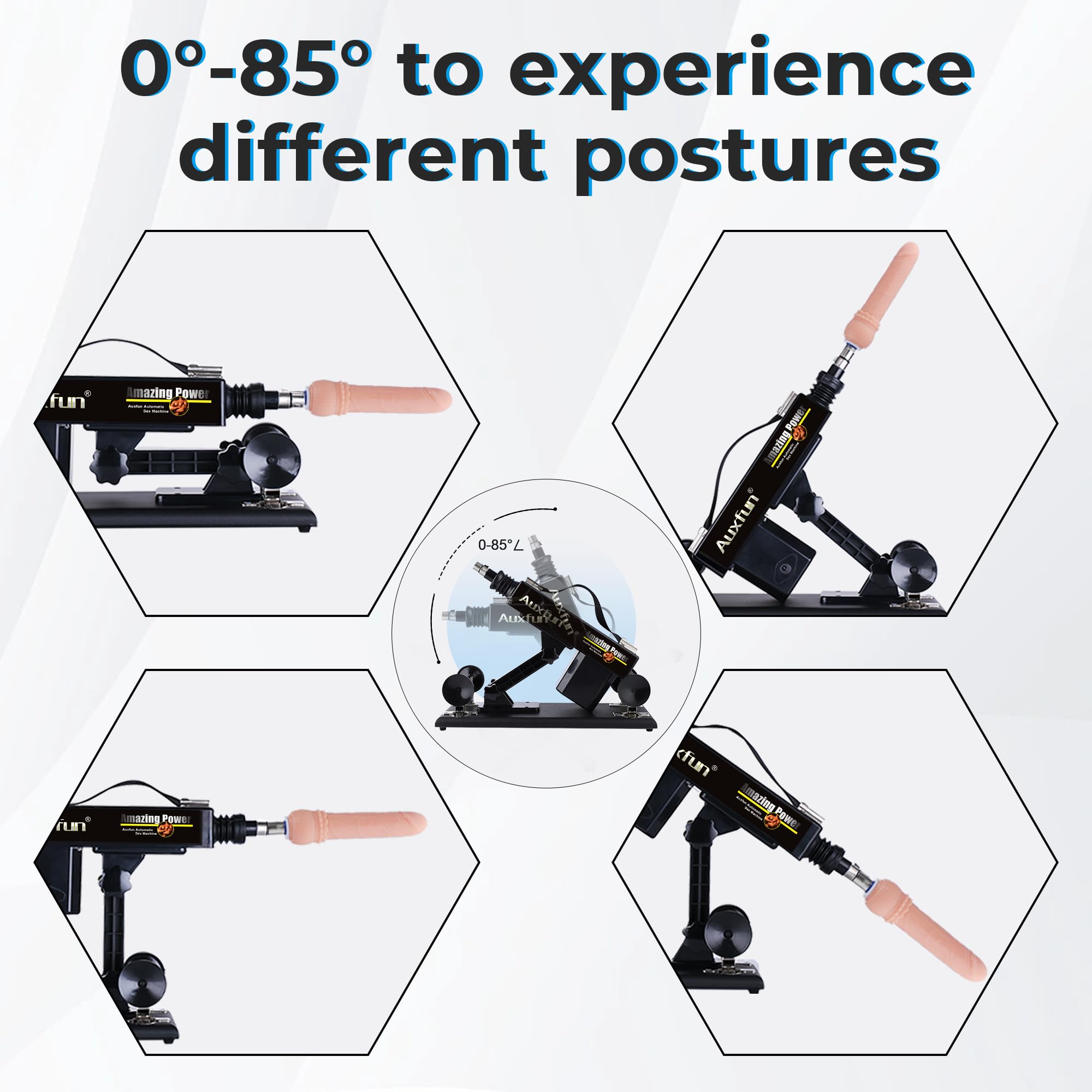AUXFUN Sex Machine Love Machine Fuck Machine with  Adapter,Automatic Dildo Machine Thrusting Machine with 3 XLR Connector,Fucking Machine Couple Sex Toys 8 Attachments for Male and Female: Suction Cup