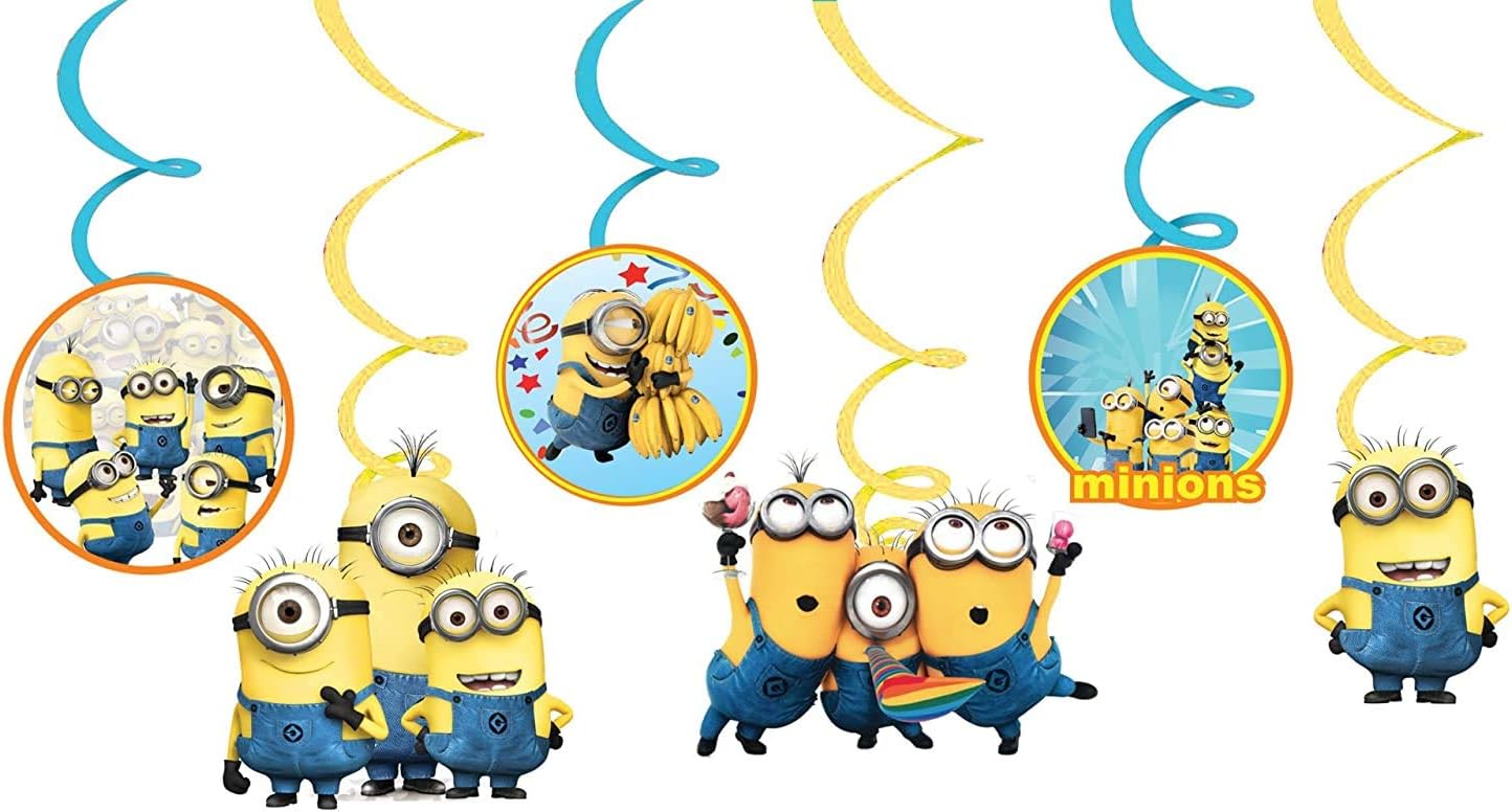 Atpata Funky Cartoon Theme Ceiling Hanging Swirl Decorations for Unisex Kids Birthday Party Decorations