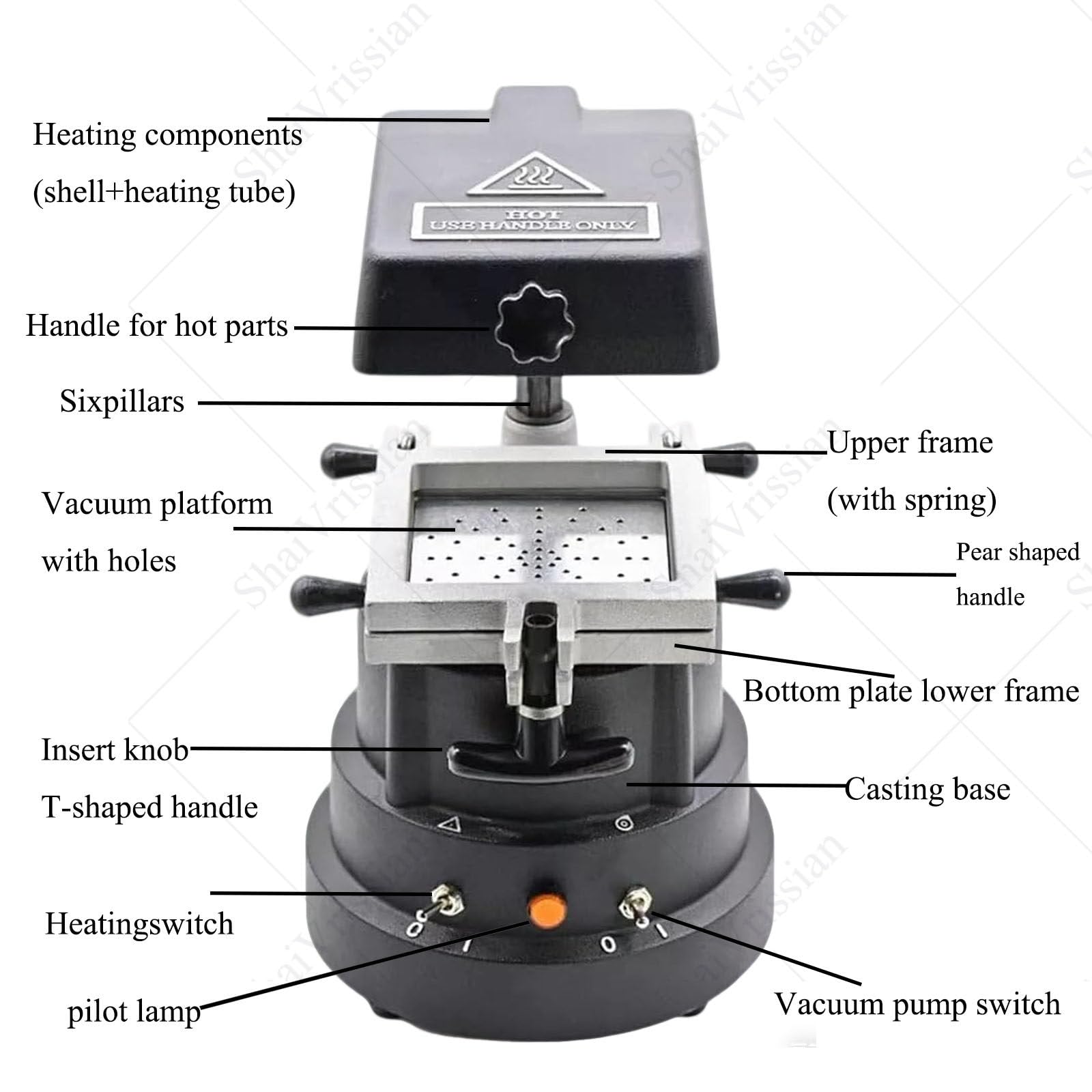 1200w Dental Vakuum Formgerät,Automatisches Vakuum Formgerät,Thermoformer,Kieferorthopädische Laborausrüstung,Ohne Stahlkugeln,Für Retainer Und Aligner