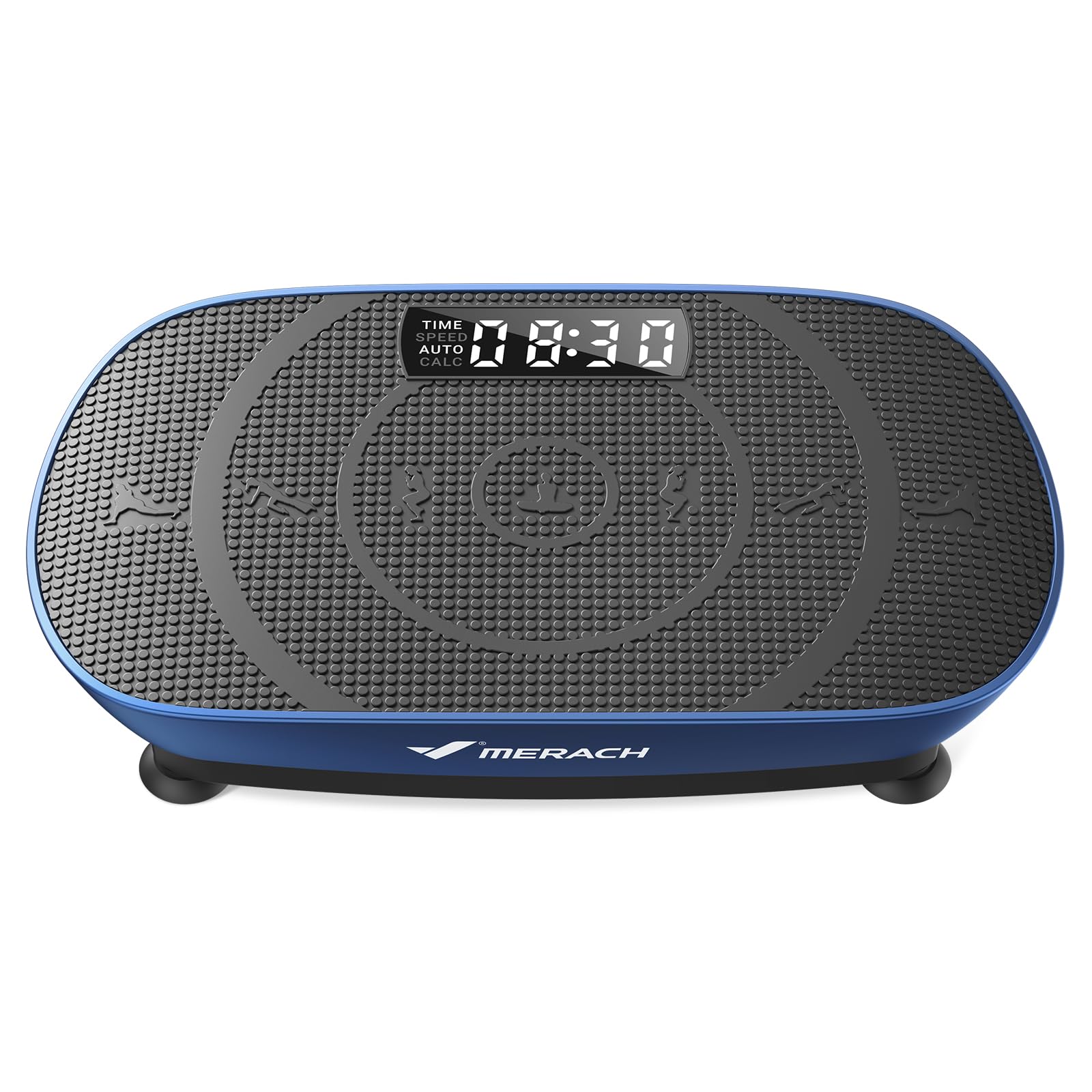 MERACH Vibration Plate, Quiet Compact Vibration Plate Exercise Machine for Shaping and Relaxation , Auto or Manual Speed Control, Comfortable Silicone Pad, LED Display (Blue)