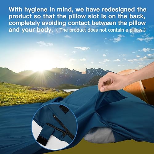 Miniatura 4 de JAICOM Forro para saco de dormir, sábanas de viaje y saco de dormir para adultos, saco de dormir ultraligero y portátil, ideal para mochileros,