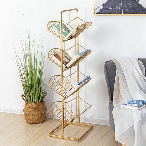 Miniatura 5 de KNFUT Shelves, Iron Folding Bookshelf Living Room Study Storage Rack Office Newspaper Magazine Storage Rack