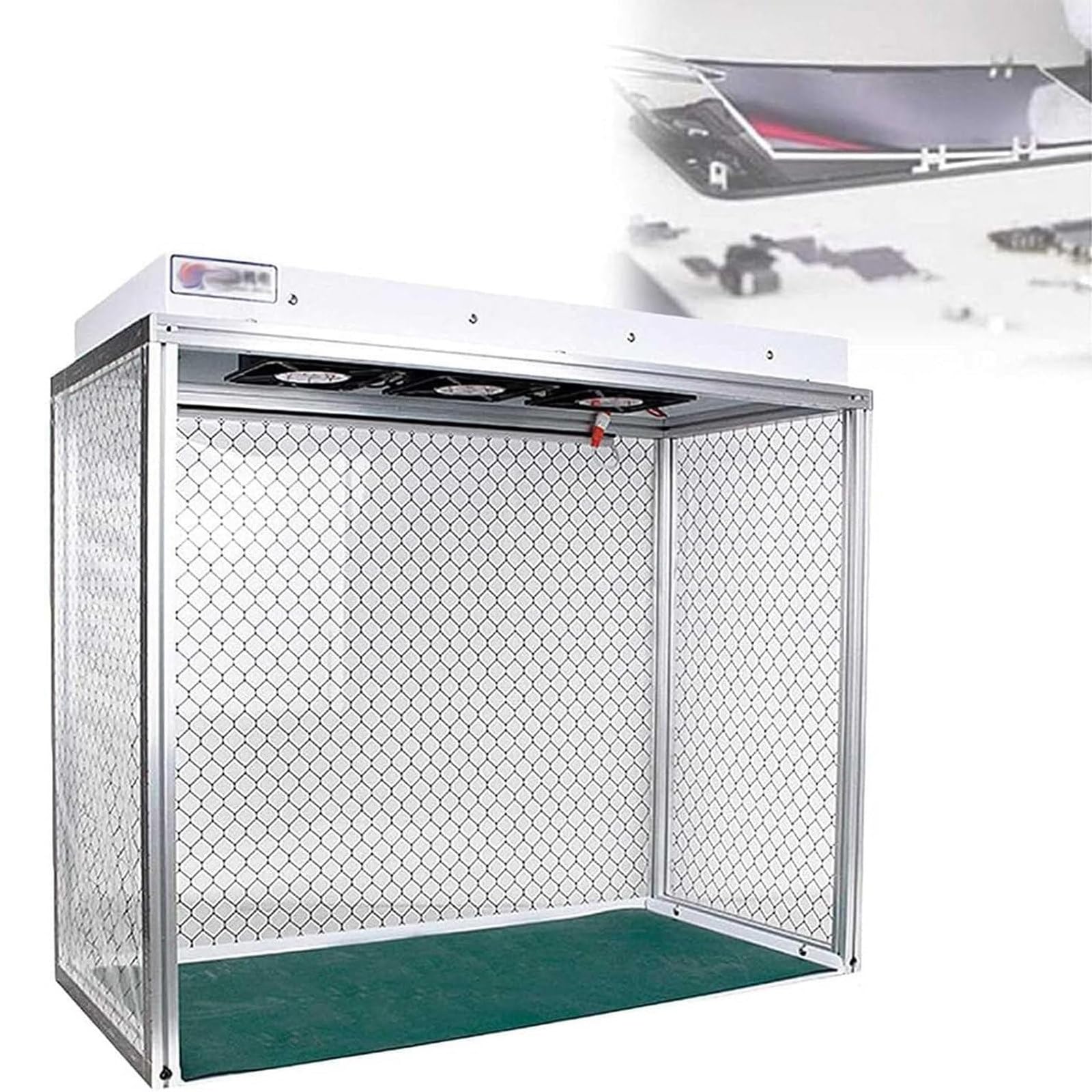 Campana de Flujo laminar,220V,Vertical Micología Mesa de Trabajo de Sala Libre de Polvo con Tres Ventiladores,para Reparación Pantalla LCD De Teléfono Celular/Taller/Lab