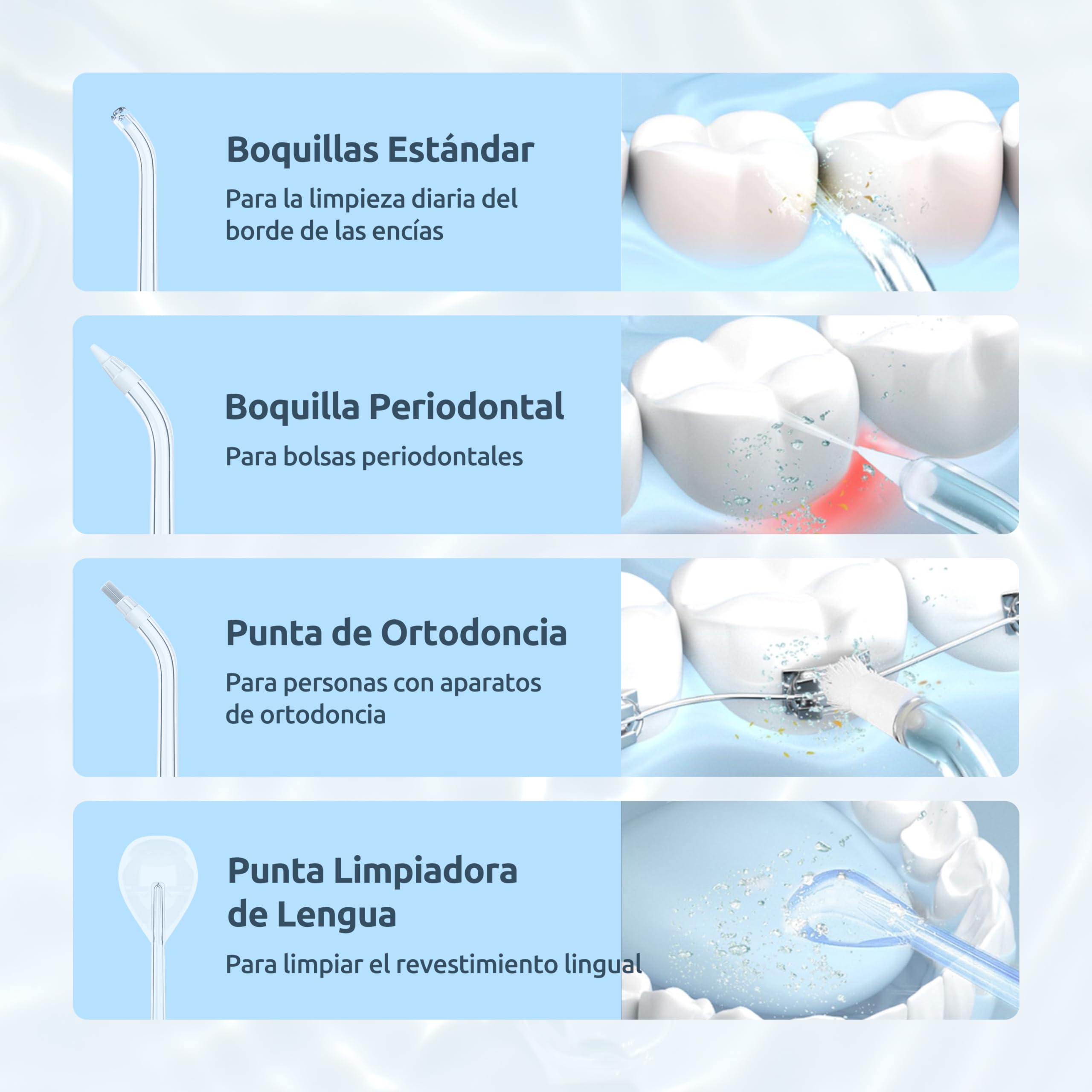 Irrigador Dental Portátil Mini/Irrigador Bucal con Tanque Telescópico, 3 modos y IPX8 impermeable,el hogar y para Viajes y Uso Diario, Fácil de Llevar Flosser de agua Oral Irrigator
