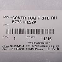Vista 5 de Subaru OEM 2017-2018 compatible Impreza delantero derecho parachoques antiniebla cubierta cubierta bisel 57731FL22A