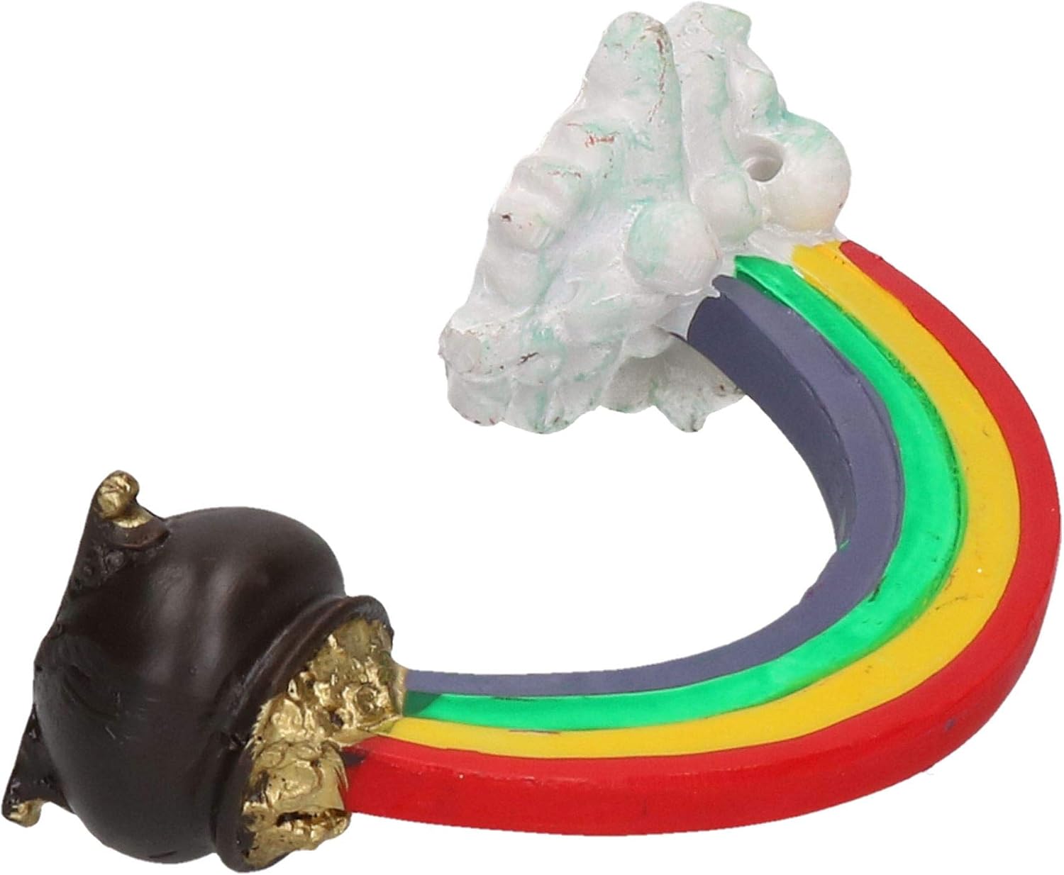 AB Tools Aquatic Aquarium Decor Rainbow Pot of Gold Fish Tank 14x5x6cm