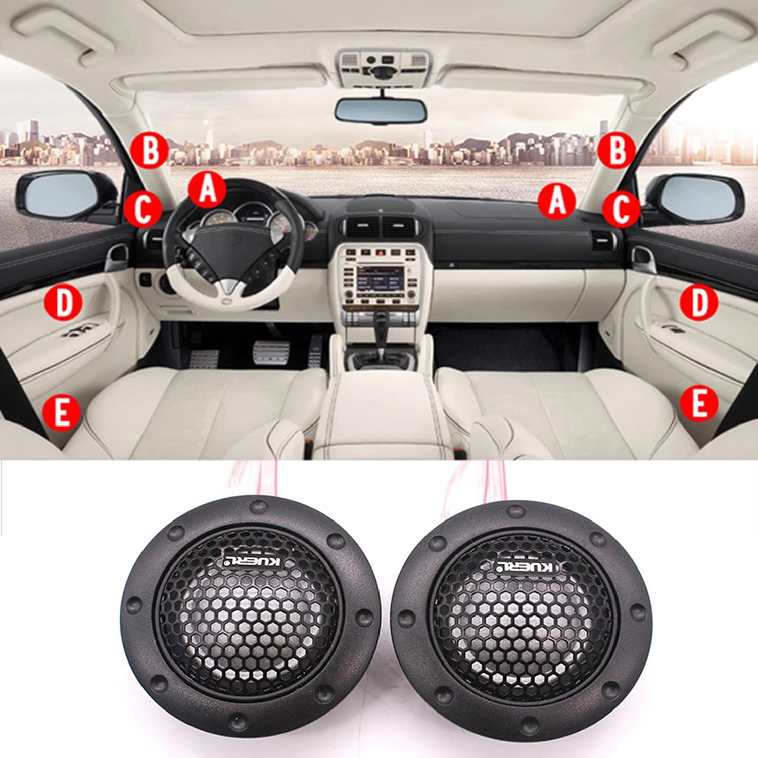 Auto Sound Upgrades Tweeter Speak Set Easy Installation Vehicle High Ranges Tweeter Speak for Enhances Fidelities Sound Audiophile Accessories