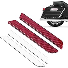 Amazicha Red Reflectors Latch Covers Saddlebags Side Visibility Compatible for Harley Davidson Touring Road King Street Electra Road Glide 1993-2013 (Red)