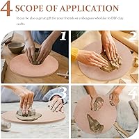 Vista 6 de Rueda de cerámica redonda de tablero de fibra de madera, murciélagos, tabla de cuña de arcilla de 9.8 in, tabla de secado de arte de cerámica