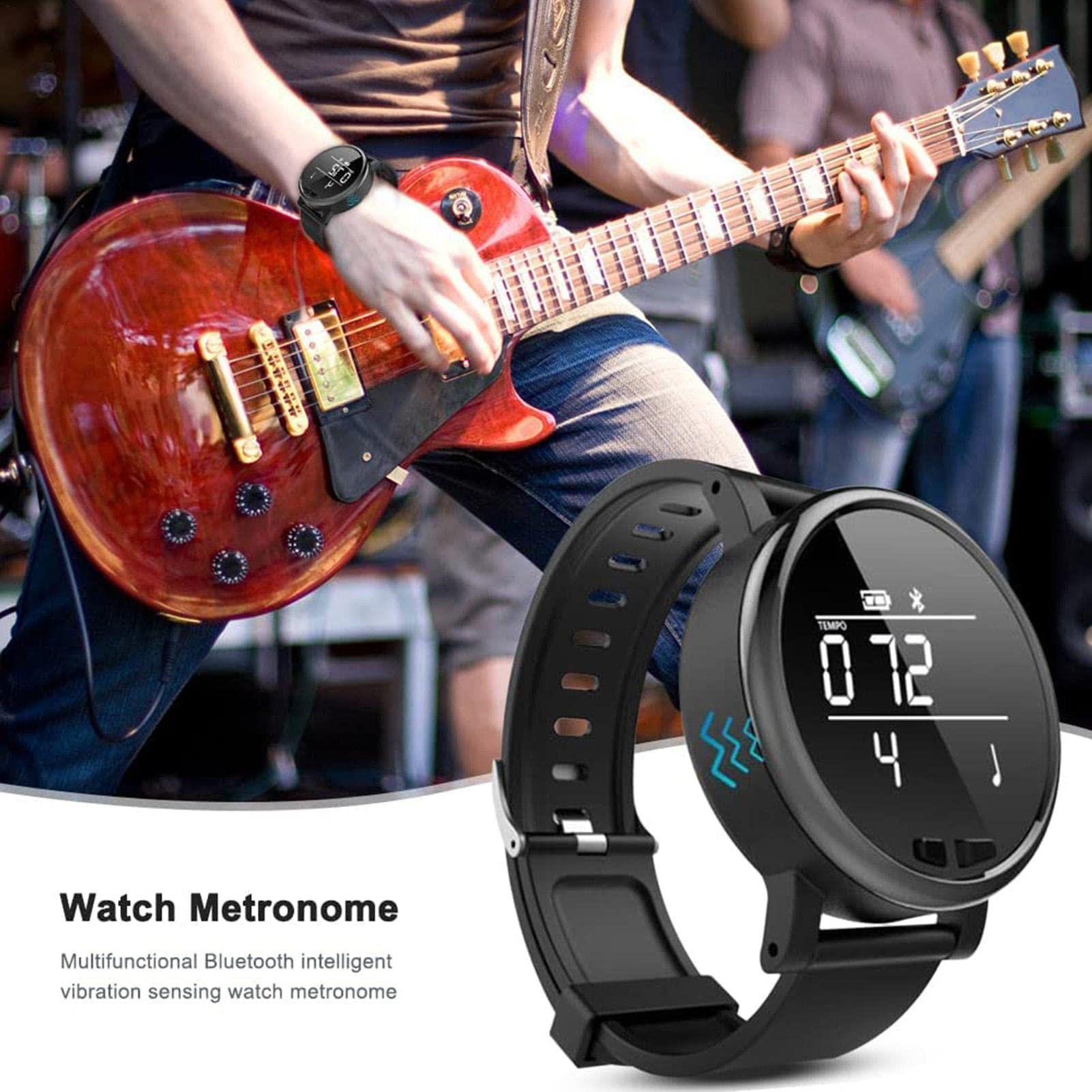 5 orologi metronomici intelligenti | Orologio con metronomi di esercizio a banda e indicatore dell'ora con batteria da 330 mAh – smartwatch da polso, compatibile con pianoforte, batteria, | esercizio a banda e indicatore 'ora con batteria da 330 mAh – sma