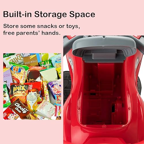 Miniatura 5 de Costzon Coche de empuje 3 en 1 cochecito deslizante para caminar con bocina música luz almacenamiento debajo del asiento mango parental barandillas