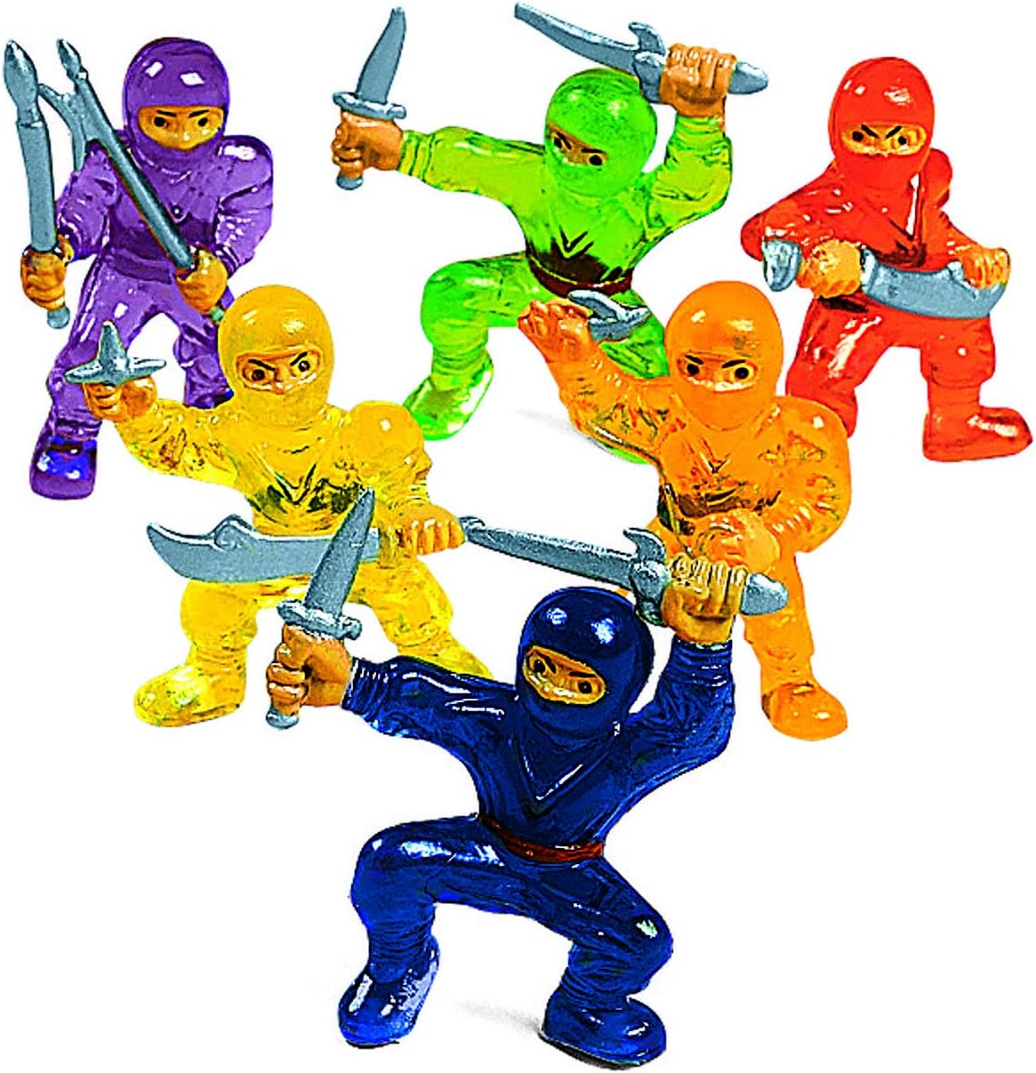 Vinyl Ninja Warrior Toys (48 Pieces) Party Favors, Classroom Counters, Carnival Prizes