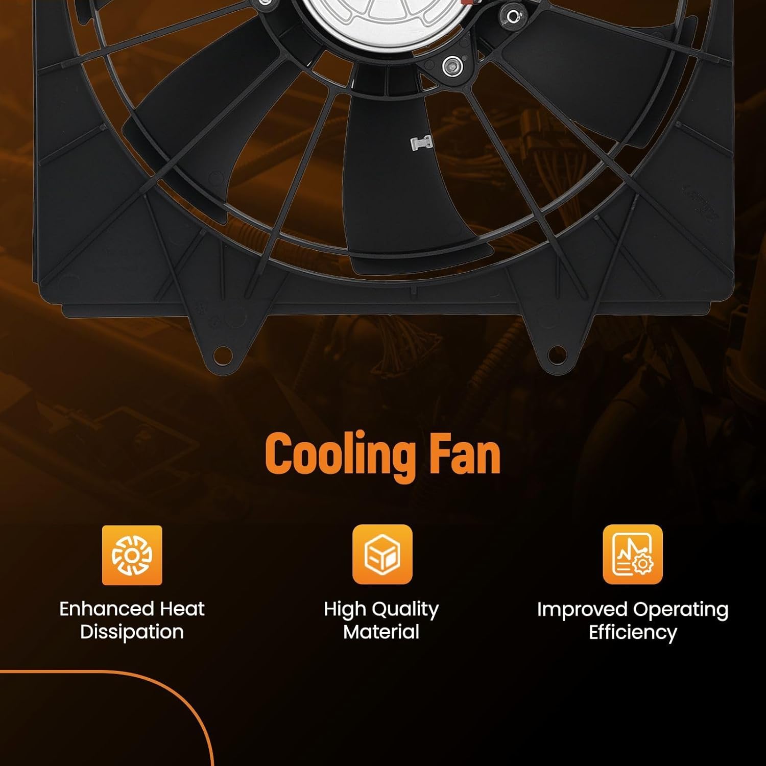 maXpeedingrods Right A/C Condenser Cooling Fan Assembly for Honda Accord EX 2018-2020, SE 2020-2021, Sport SE 2021-2022, for Honda Accord 2018-2022, HO3113144 386156A0A01 386156A0999