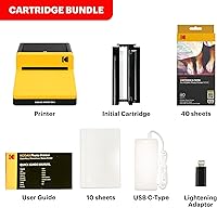 Vista 7 de KODAK Dock Era - Impresora fotográfica de escritorio de 4 x 6 pulgadas, 50 hojas, acoplamiento y Bluetooth para iPhone y Android, impresiones