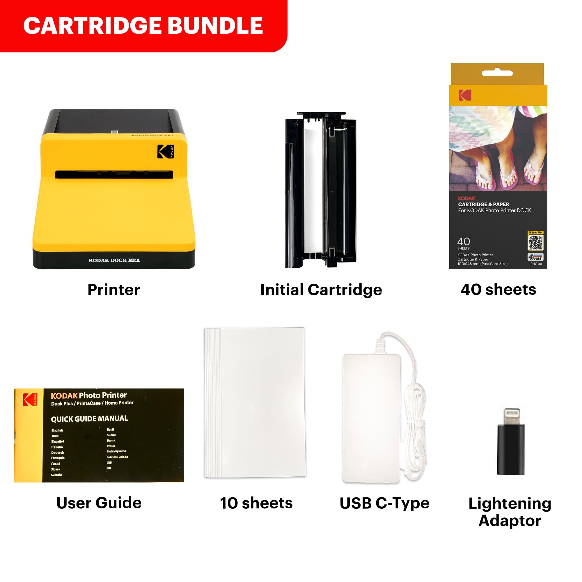 KODAK Dock Era 4x6'' Desktop Photo Printer, 50 Sheets, Docking & Bluetooth Smartphone Printer for iOS & Android, Instant Color Prints, 4PASS Dye Sublimation — view 7