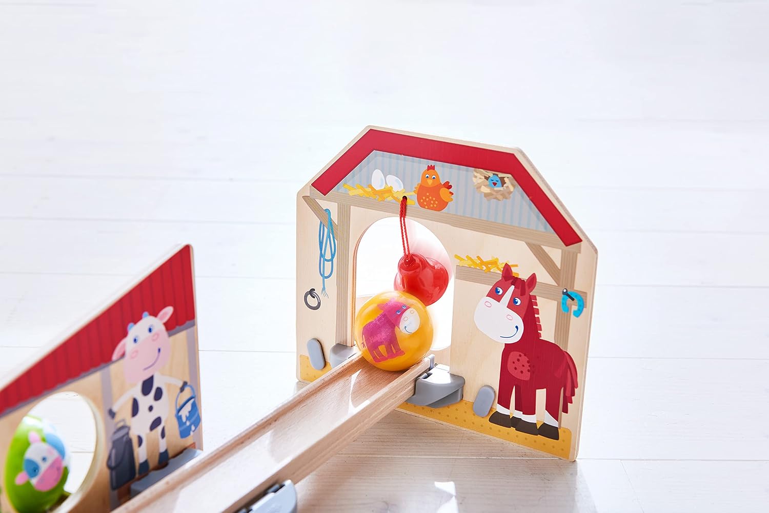 HABA Kullerbu Farm Babies 27 Piece Ball Track Play Set