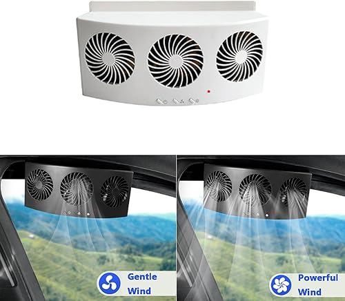 Miniatura 3 de Baceyong Ventilador de refrigeración interior del automóvil, ventilador de escape de automóvil, ventilador de refrigeración para ventana de