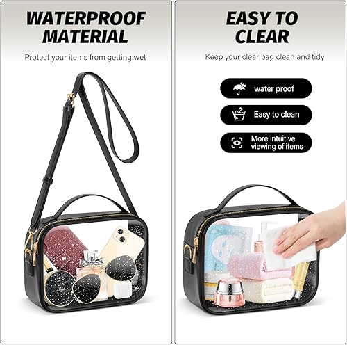 Miniatura 53 de KETIEE Bolso cruzado transparente, aprobado para estadios, para conciertos, eventos deportivos, festivales G1-negro