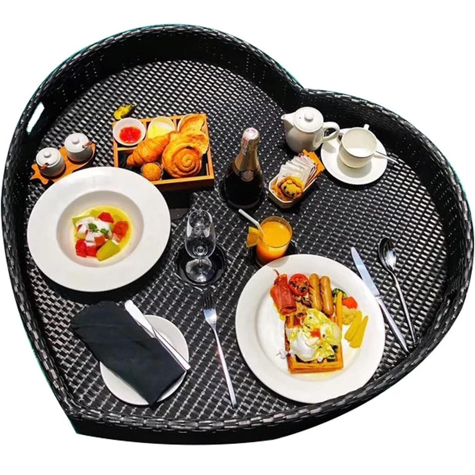 Floating Tray Swimming Pool Floats For Adults For Sandbars Spas Bath And Parties Rattan Woven Serving Tray