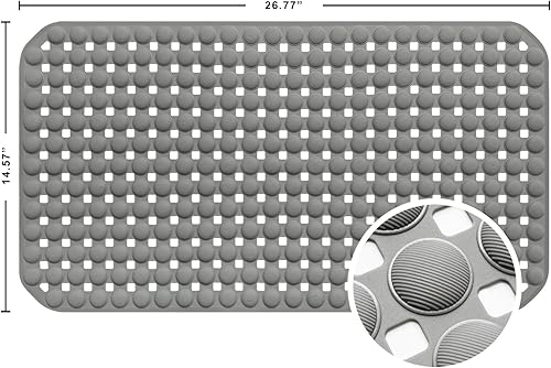 Miniatura 3 de Tapete antideslizante de elastómero termoplástico (TPE) con diseño único de puntos para ducha interior, lavable a máquina y secado rápido, para baño