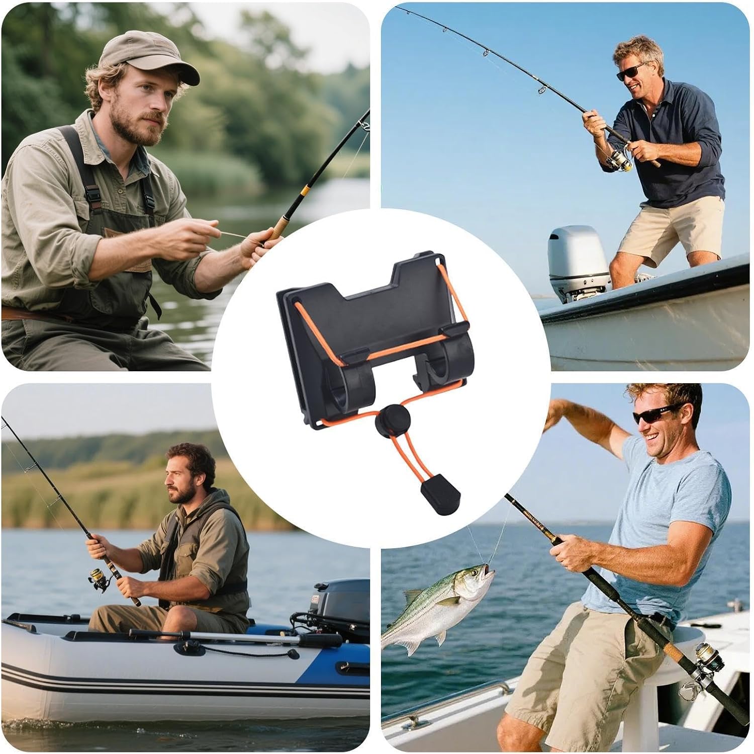 Fishing Belt Lightweight 360 Degree Rotary Hands-Free Tackle | Fishing Rod Waist Wading Belts for Fly Surf Lure Outdoor Kayak Saltwater Shore Beach