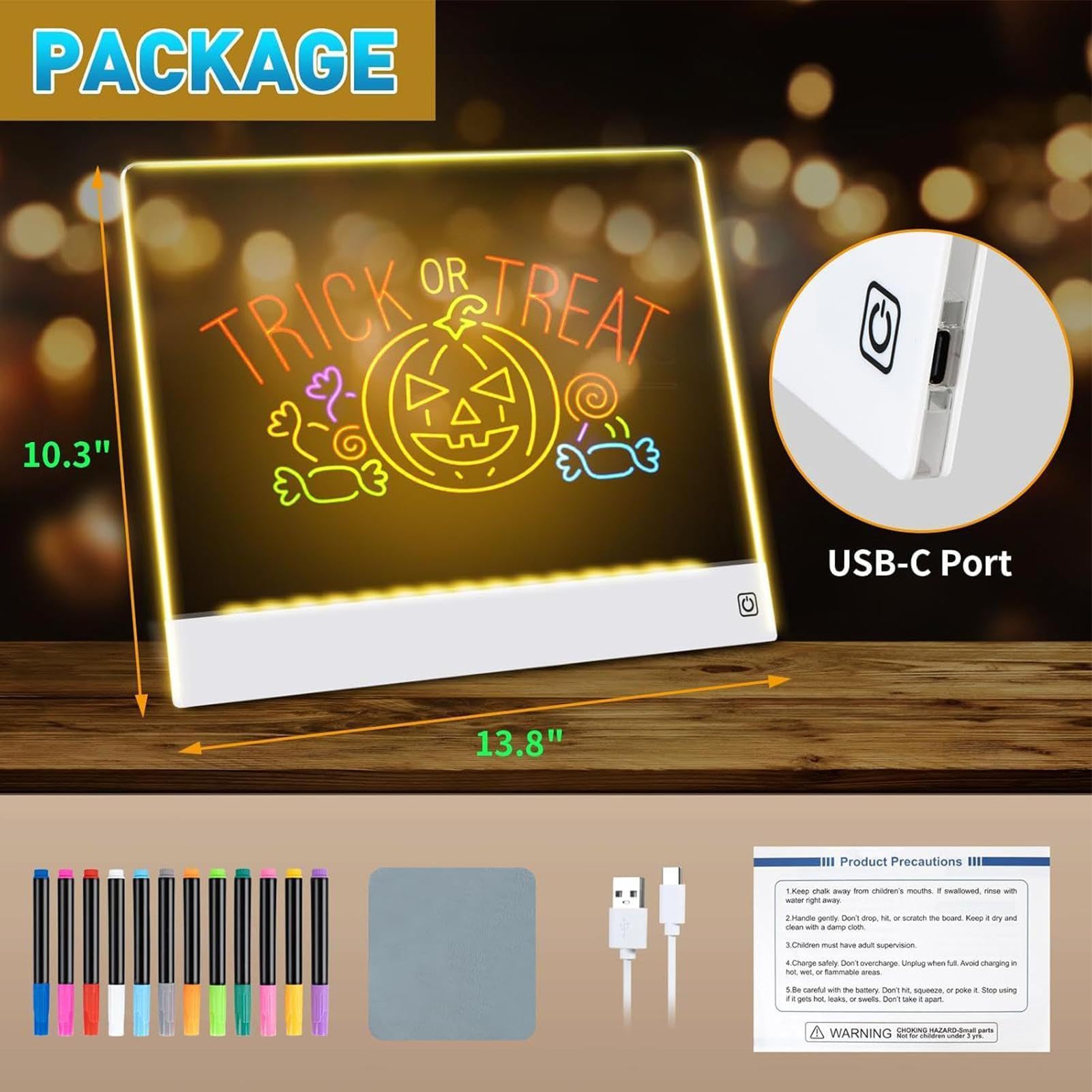 Tablette À Dessin LED Acrylique Effaçable À Sec Lumineuse