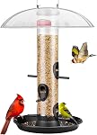 Kingsyard Metal Bird Feeders for Outdoors Hanging, Wild Bird Feeder for Finch Cardinal, Large Seeds Tray & Rainproof Dome (Antique Copper) | 9.5" Rustproof Metal Removable Tray, 11.5" Weatherproof Dome, 3 lb Seed Capacity, Garden & Backyard Birding G