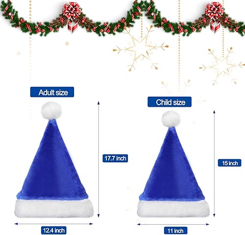 Miniatura 2 de SATINIOR 2 Sombrero de Papá Noel Gorro de Navidad Unisex Sombrero de Navidad a granel para Año Nuevo Suministros Decoración de Navidad