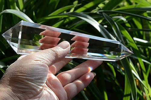 Miniatura 2 de Real Tíbet del Himalaya de alta altitud 99% transparente 13cara punto de vidrio cuarzo Vogel varita 5.94inch espiritual reiki curación