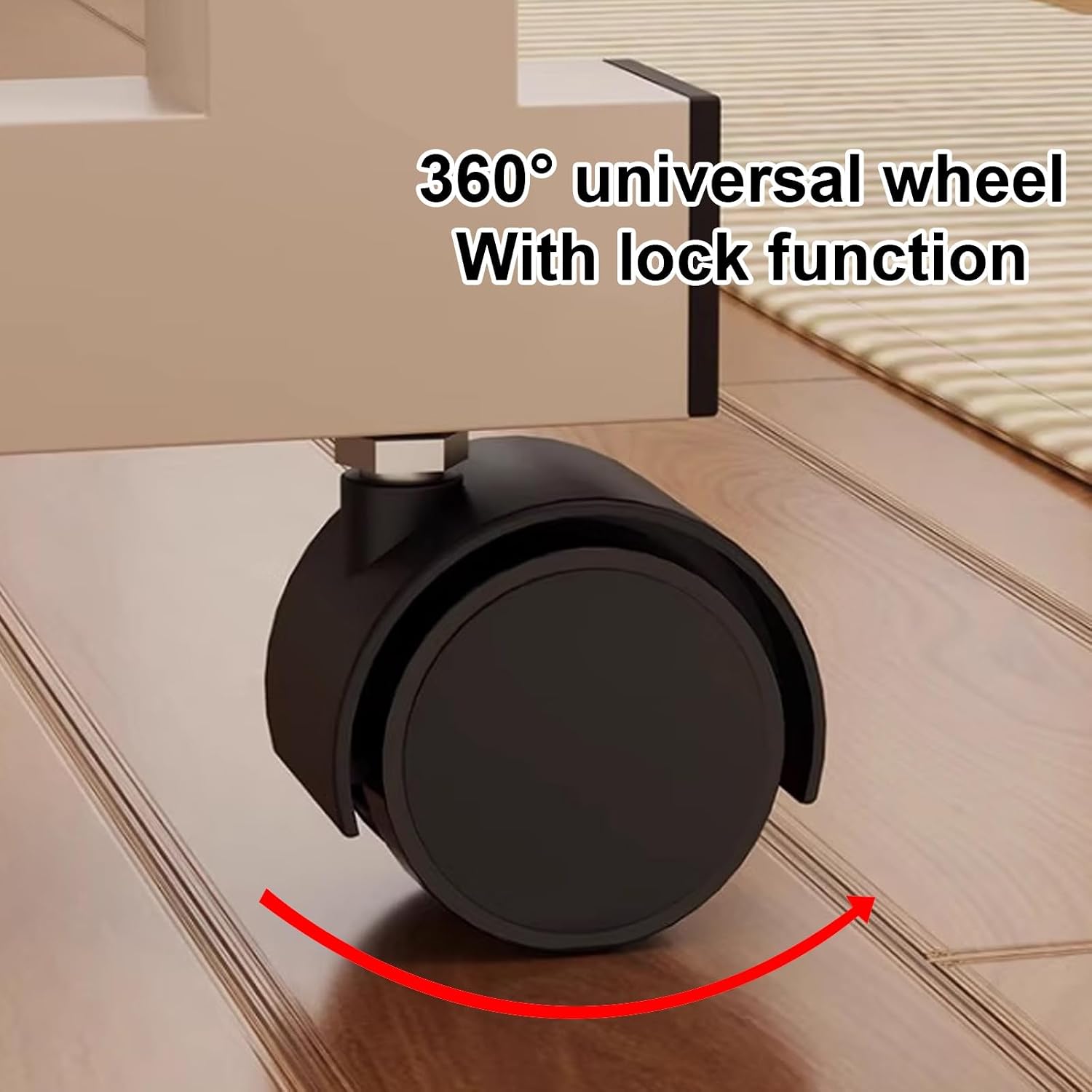 Mobile Adjustable Height Rolling Bed Table with Wheels Overbed Desk for Queen Size Standing Workstation Laptop Cart Rolling Table for Bedroom or Living Room
