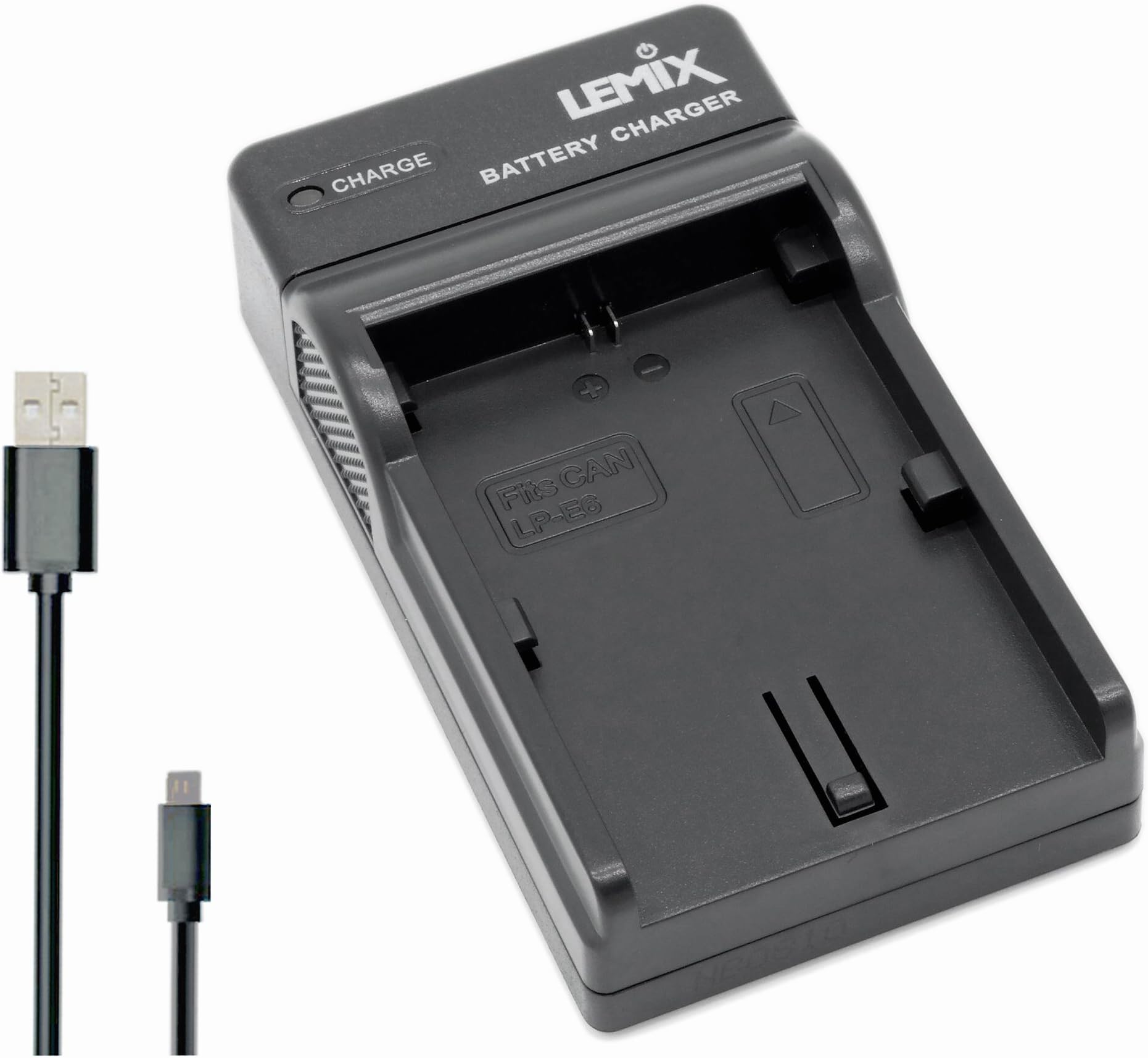 Lemix (CAN-LPE6) Ultra Slim USB Charger compatible with Canon LP-E6 / LP-E6N / LP-E6NH Batteries & Listed Canon EOS R and EOS D Series Cameras and XC10 / XC15