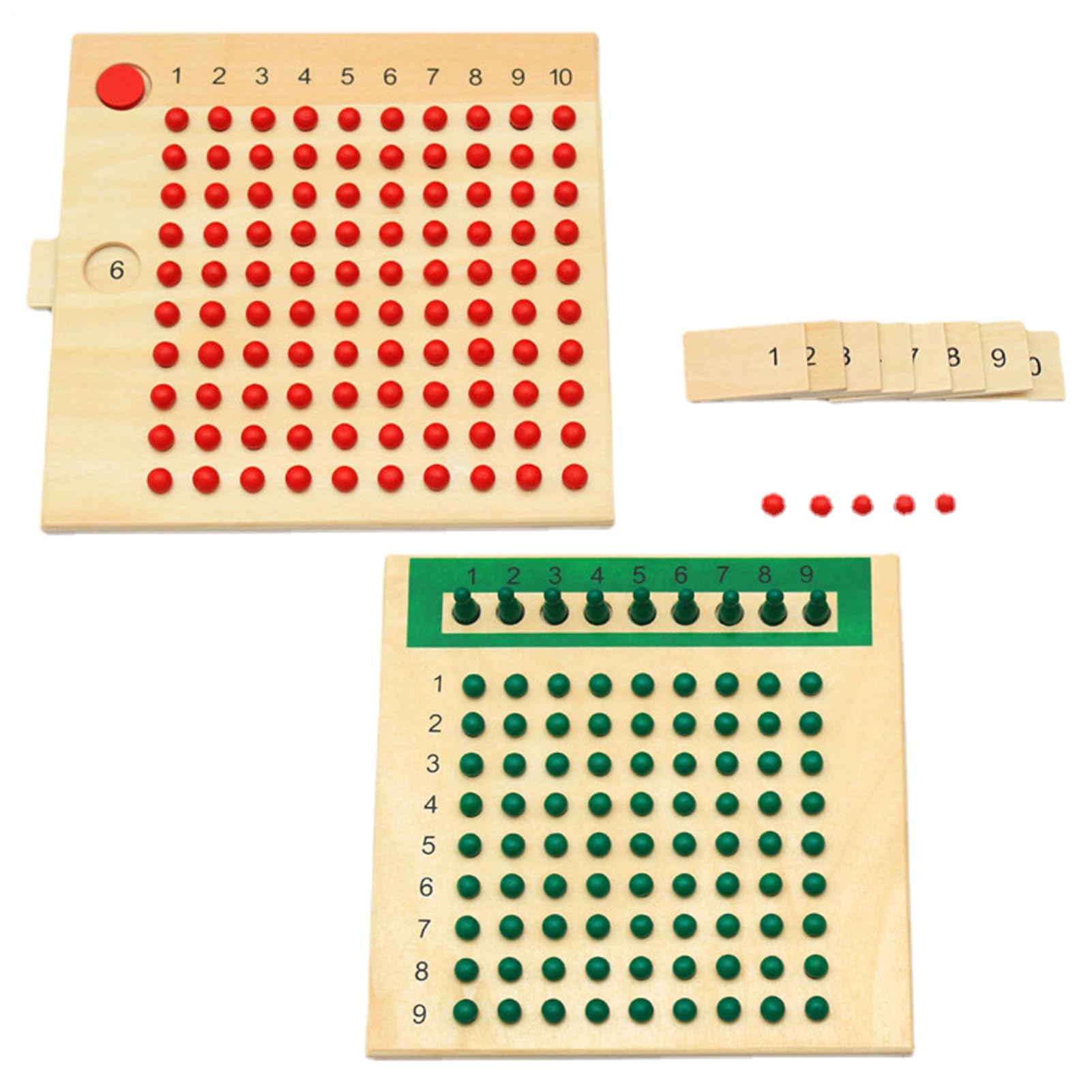 Tablero para multiplicaciones de madera – Atrae el interés de los niños, tablero para multiplicaciones y divisiones de material matemático de madera real, juguetes para el aprendizaje