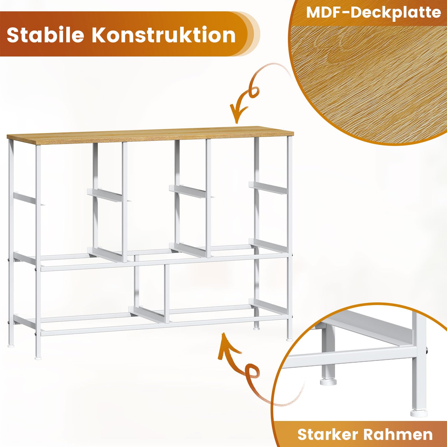 Feonase Cassettiera in tessuto con 8 cassetti, cassettiera e comode, struttura in metallo e pannello in MDF, piedini regolabili, per camera da letto, soggiorno, corridoio, kaki