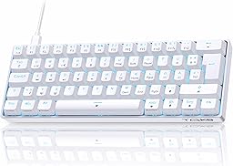 TMKB T61SE Gaming Mechanical Keyboard with German QWERTZ Layout, Red Switch, White