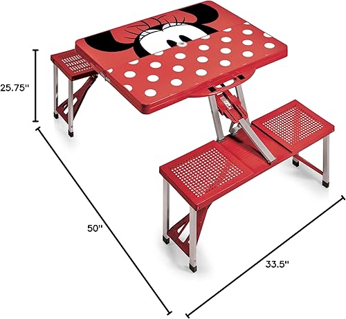 Miniatura 3 de Picnic TIME Disney Picnic Table with Seats, Collapsible Aluminum Table and Bench Set with Umbrella Hole, Lightweight Portable Table for Camping,