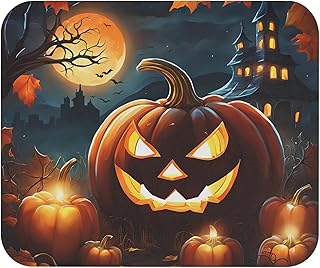 قاعدة ماوس جاك-او-لانترن من جاينت - قاعدة ماوس بتصميم مخيف للهالوين - سطح أملس، بقاعدة غير قابلة للانزلاق، قاعدة مكتب غير قابلة للانزلاق للكمبيوتر واللاب توب