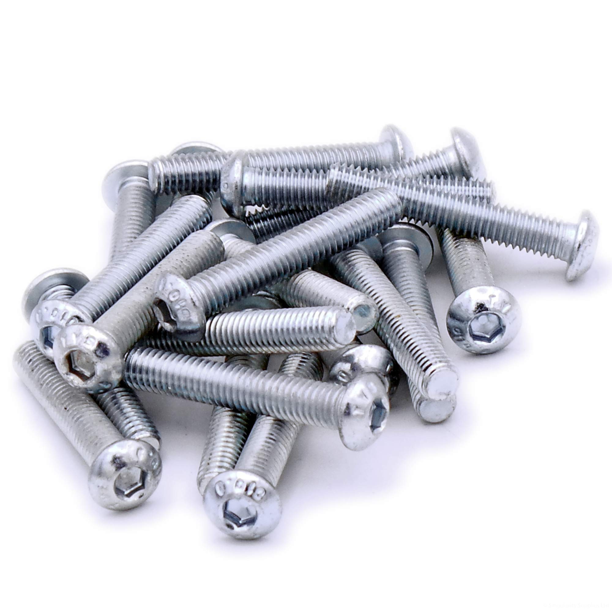 Singularity Supplies Silver M6 (6Mm X 35Mm) Hex Socket Button Machine Screw (Bolt) - Steel (Pack Of 20)