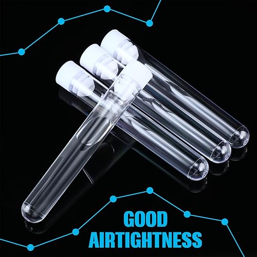 Miniatura 6 de Xuhal 500 tubos de ensayo de 0.3 fl oz de plástico transparente con tapas, tubos de propagación pequeños de 0.630 x 3.937 in para experimentos
