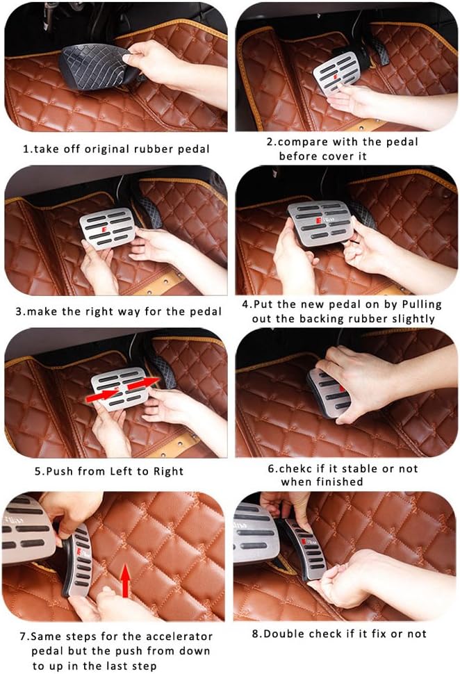 Beautost Fit for Toyota Corolla 2014-2018 Drill Free Aluminum Fuel Accelerate Brake at Pedals