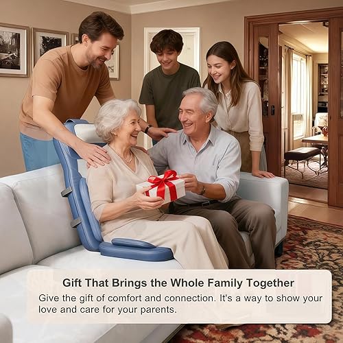 Miniatura 8 de Rainwolf Shiatsu - Cojín de masaje de cuello y espalda con calor, masajeador de espalda completa 4D para aliviar la fatiga, intensidad y altura