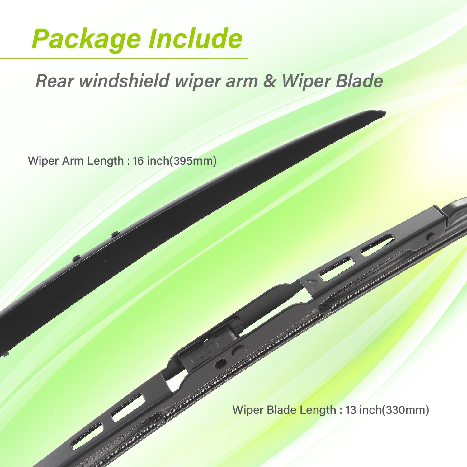 LKK Rear Windshield Wiper Arm Blade Assembly Kit Compatible with Chevrolet Chevy Traverse 2009-2017 Rear Wiper Set