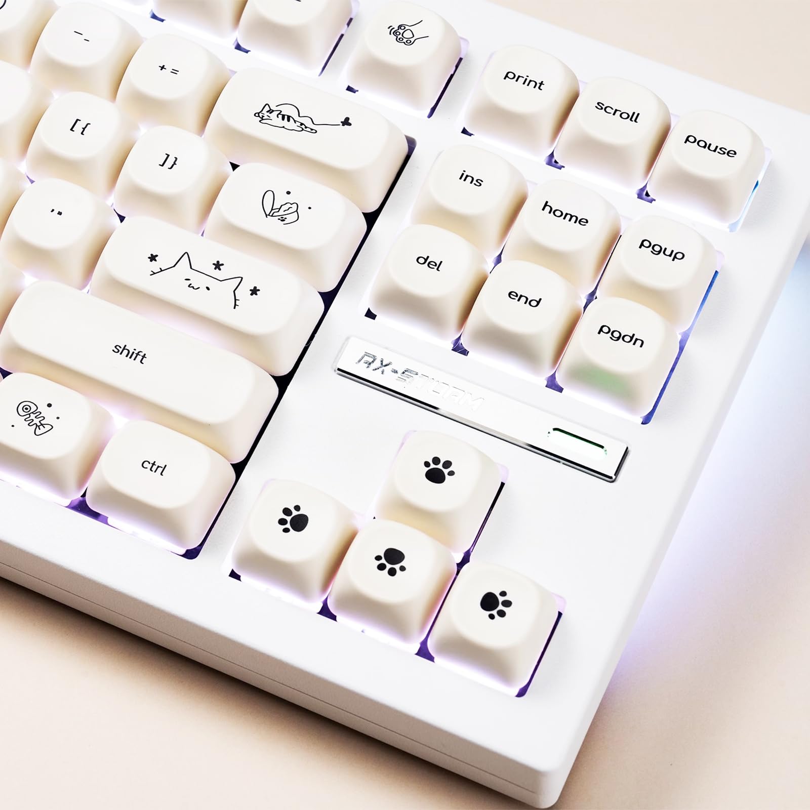 MOA Profil PBT-Tastenkappen Set – Gelb, Ramen-Design, 144 Tasten, Für Cherry MX Mechanische Tastaturen