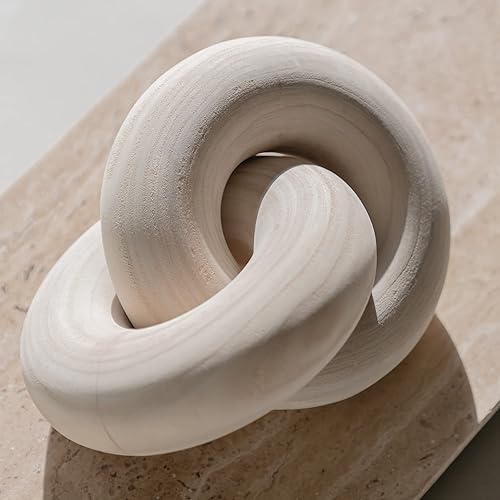 Wood Knot Decor Natural - Coffee Table Decor, Small Shelf Decor Accents, Bookshelf Decor, Mantle Decor, Entry Table Decor, Decorative Objects for Modern Home Living Room, Desk Decor for Office