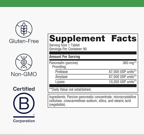 Vista 9 de Metagenics SpectraZyme Enzimas pancreáticas - Complejo de enzimas digestivas para proteínas, grasas y carbohidratos - Apoya la digestión, el alivio