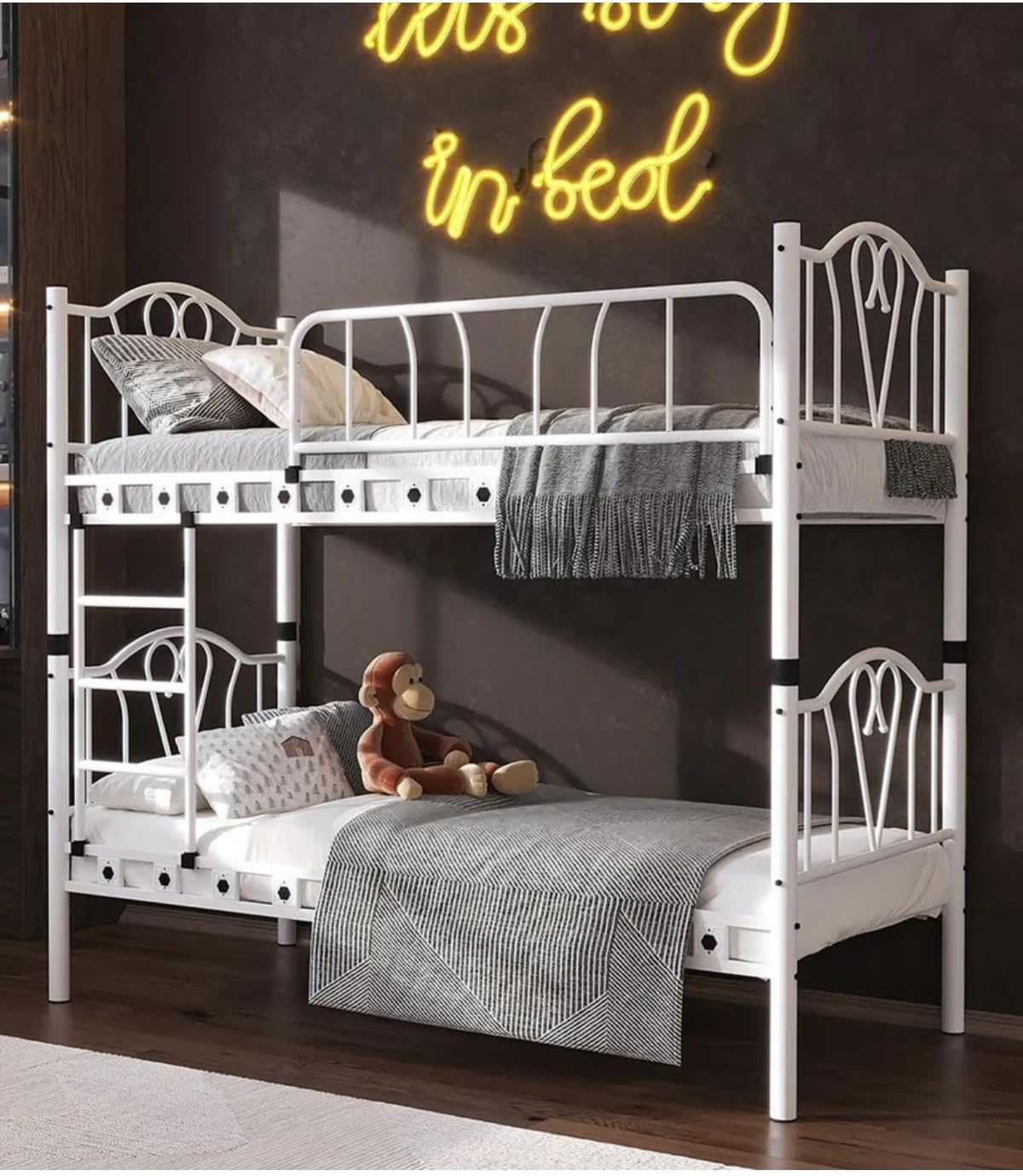 Orkide Dekoratif Metal Ranza & Karyola Seti Beyaz 90X200