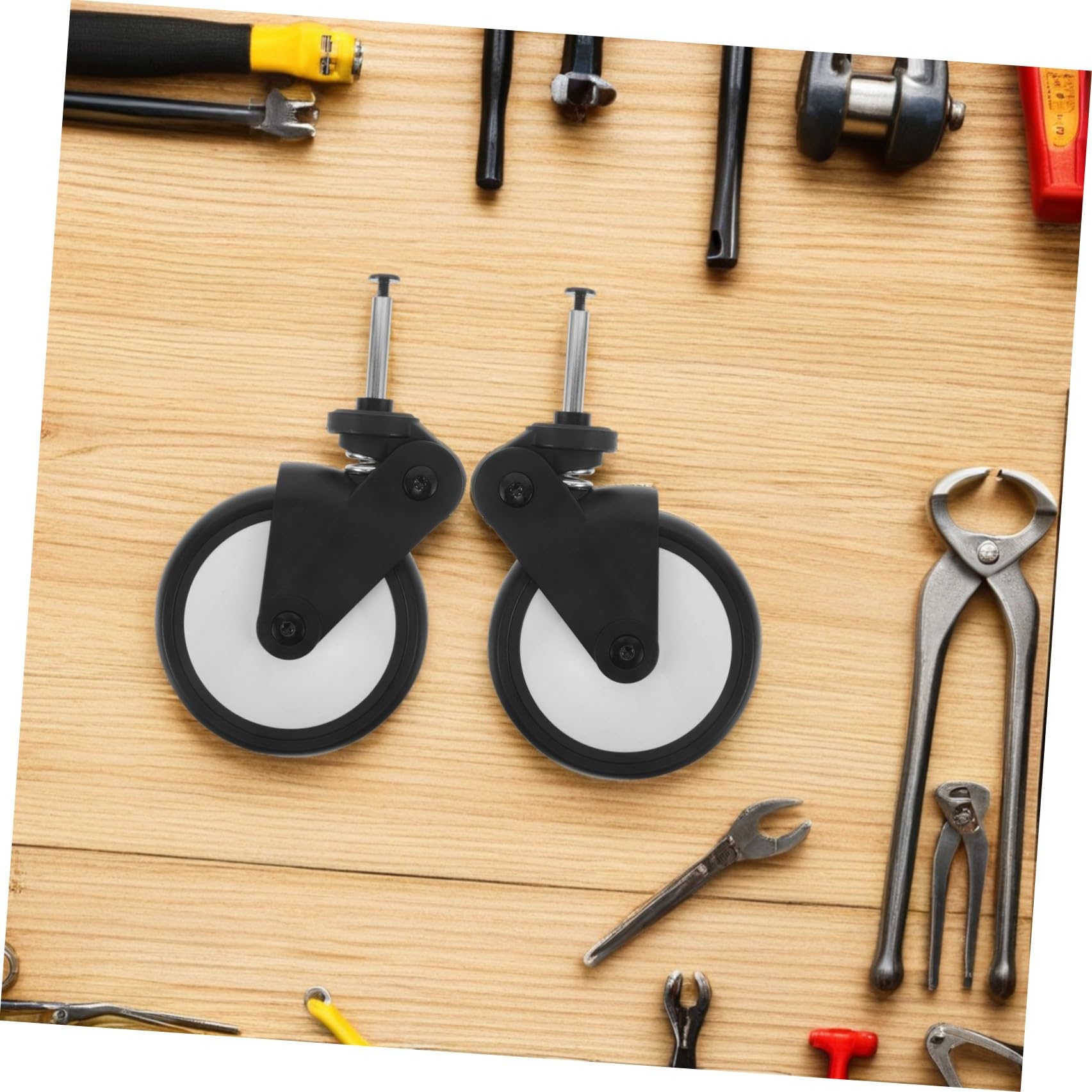 Roues Avant en Caoutchouc pour Poussette Bébé, Lot de 2 Pièces, Diamètre Standard, Remplacement, Accessoires de Poussette Compatibles, pour Usage Quotidien et Balades en Extérieur