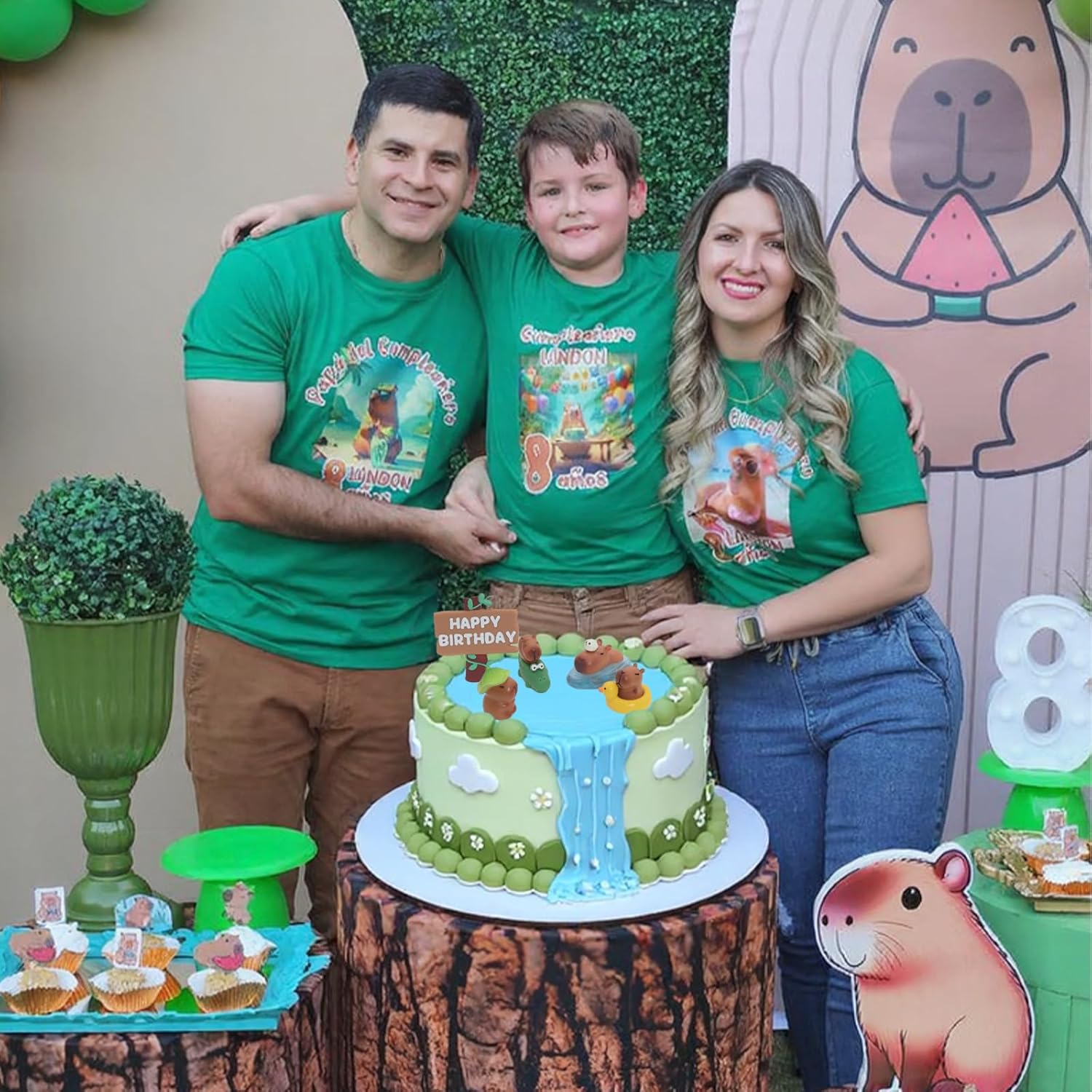 BiBo Capybara Cake Topper Birthday Decorations, Mini Capibaras Figurine Cupcake Toppers for Capybara Theme Party Favors Supplies.