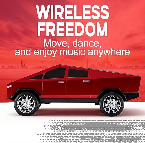 Miniatura 3 de Futuristic Shapes - Altavoz Bluetooth para camión con pantalla LED - TWS estéreo, radio FM, reproducción USBTF, faros LED, micrófono integrado,